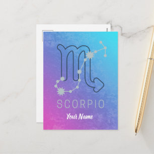 Scorpio Zodiac Star Sign Horoscope Constellation Holiday Postcard