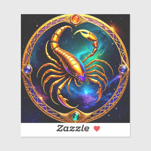 Scorpio Zodiac Stickers, Celestial Zodiac (Sheet)