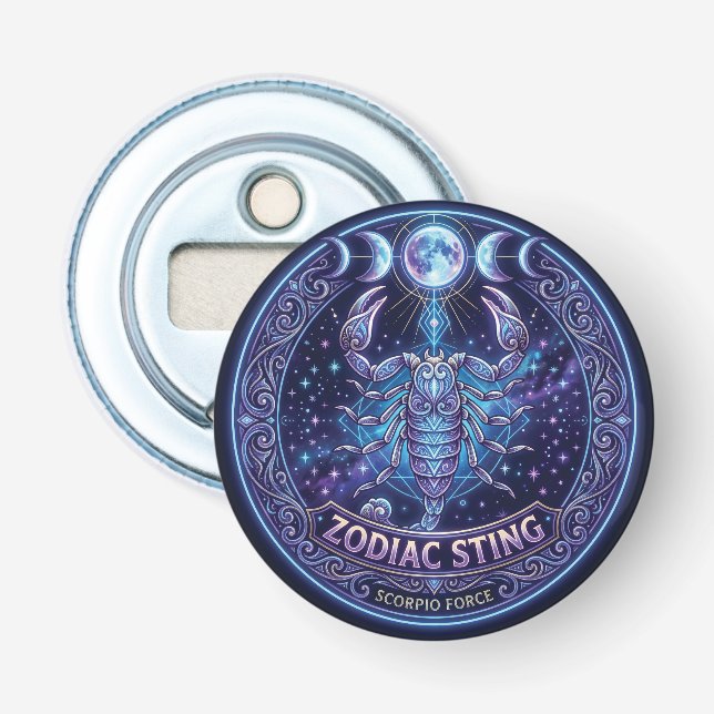 Scorpio Zodiac Sting Celestial Graphic Design Bottle Opener (Front)
