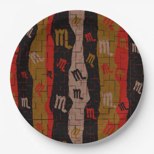 Scorpio Zodiac Stripes Paper Plate
