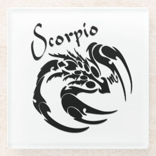 Scorpio Zodiac Symbol and Sign Glass Coaster