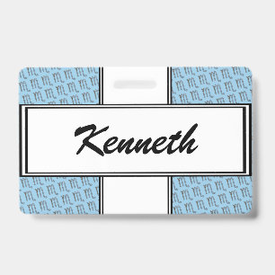 Scorpio Zodiac Symbol Element by Kenneth Yoncich ID Badge