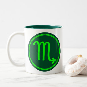 Scorpio Zodiac Symbol Green Mix Two-Tone Coffee Mug