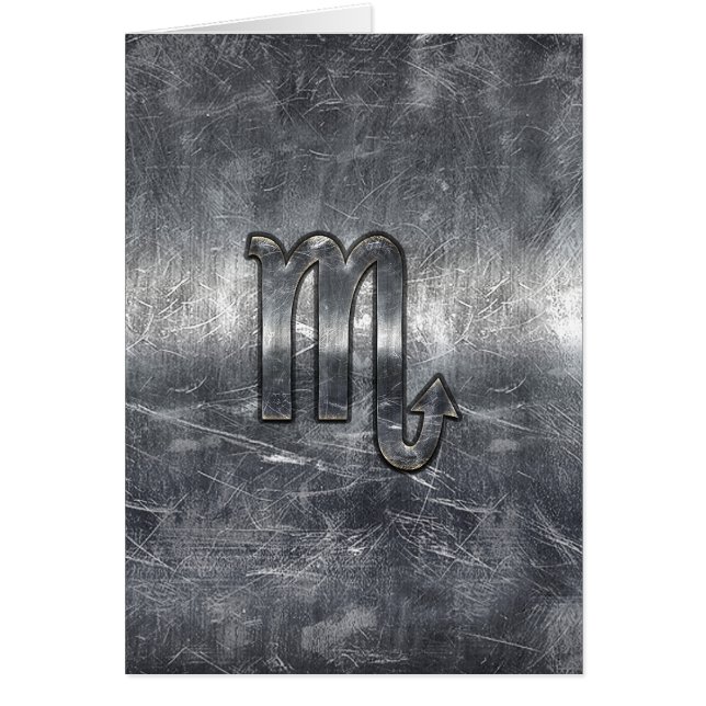 Scorpio Zodiac Symbol in Grunge Metallic Style (Front)