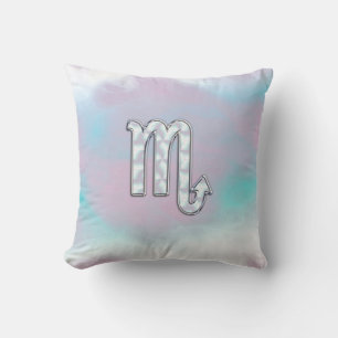 Scorpio Zodiac Symbol in Mother of Pearl Decor Cushion
