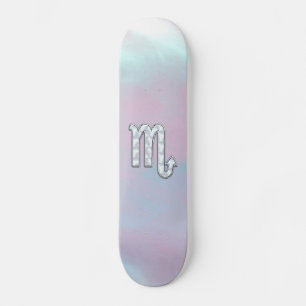 Scorpio Zodiac Symbol in Mother of Pearl Decor Skateboard