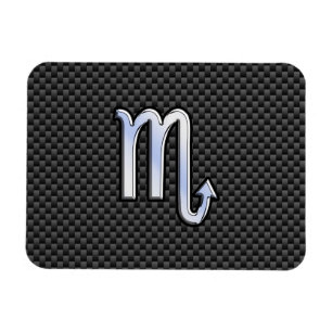 Scorpio Zodiac Symbol on Carbon Fibre Print Magnet