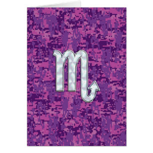 Scorpio Zodiac Symbol on Pink Digital Camo