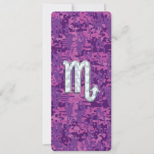 Scorpio Zodiac Symbol on Pink Digital Camo