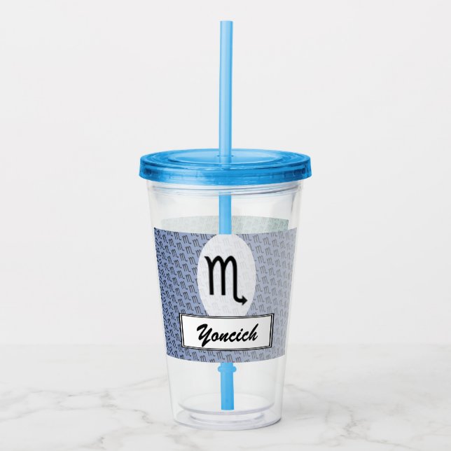 Scorpio Zodiac Symbol Standard by Kenneth Yoncich Acrylic Tumbler (Front)