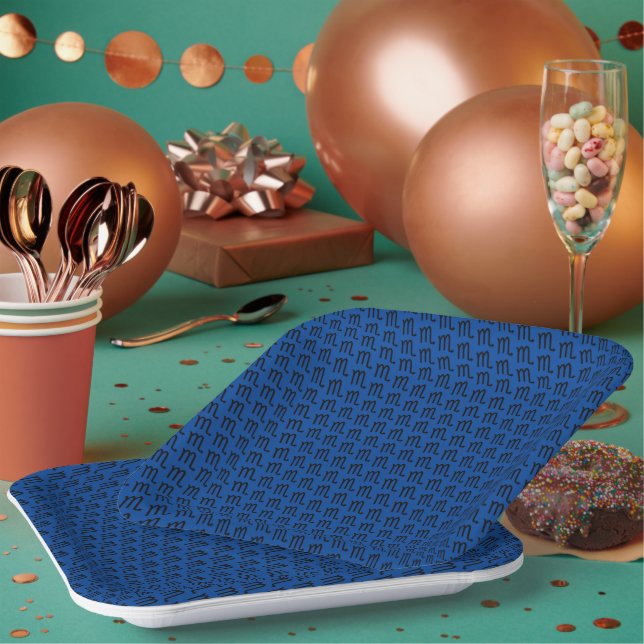 Scorpio Zodiac Symbol Standard by Kenneth Yoncich Paper Plate (Multi)