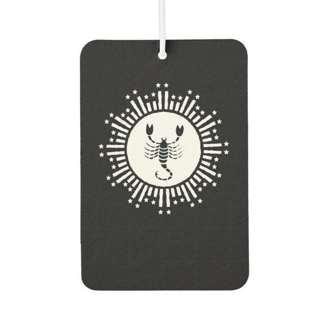 Scorpio Zodiac Symbol with Radiant Starburst Car Air Freshener (Front)