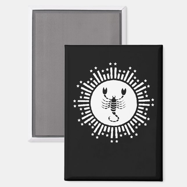 Scorpio Zodiac Symbol with Radiant Starburst Magnet (Front/Back)