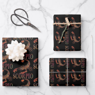 Scorpio Zodiac Symbol Wrapping Paper Sheet