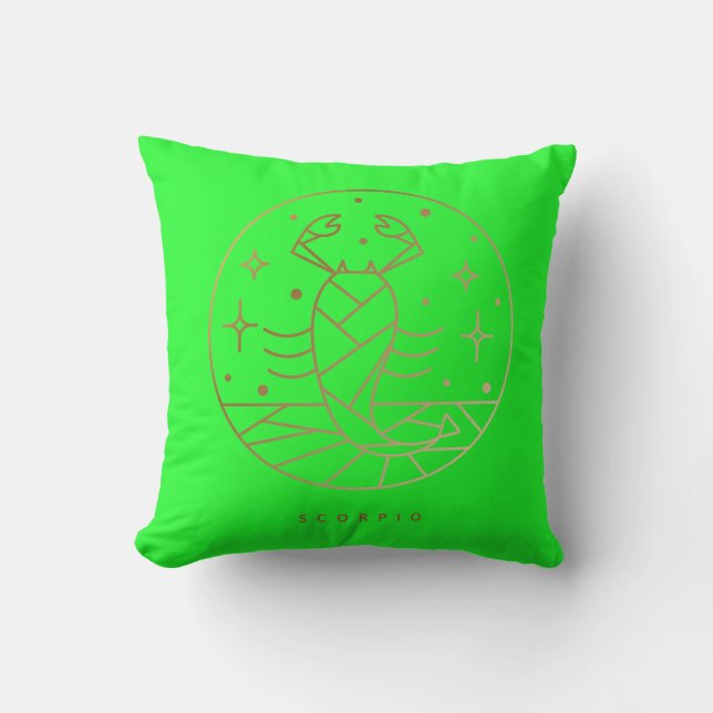 Scorpio Zodiac Throw Pillow (Front)