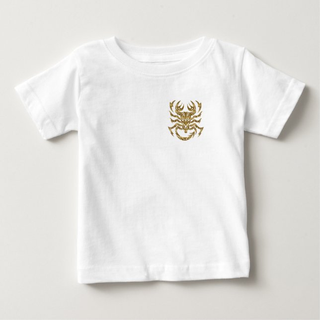 Scorpio Zodiac - Tribal Gold Baby T-Shirt (Front)