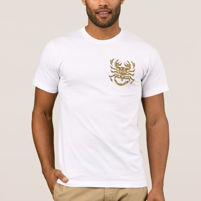 Scorpio Zodiac - Tribal Gold T-Shirt (Front)