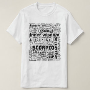 Scorpio Zodiac Word Cloud Inspiration T-Shirt