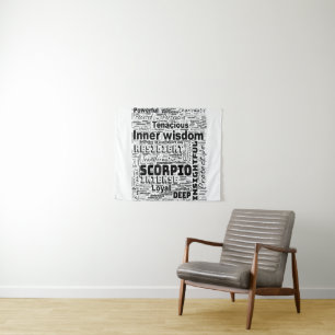 Scorpio Zodiac Word Cloud Inspiration Tapestry