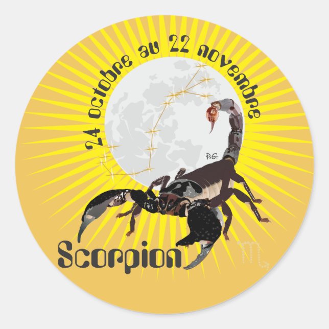 Scorpion 24 octobre au 22 novembre Autocollant Classic Round Sticker (Front)