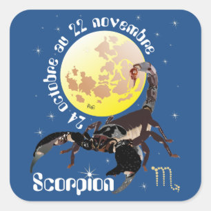 Scorpion 24 octobre au 22 novembre Autocollant Square Sticker