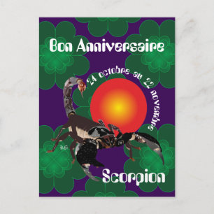 Scorpion 24 octobre au 22 novembre Cartes postales Postcard