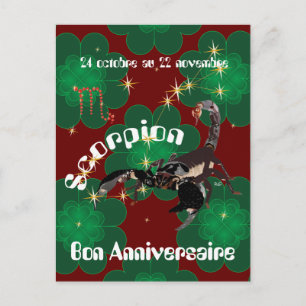 Scorpion 24 octobre au 22 novembre Cartes postales Postcard