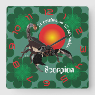 Scorpion 24 octobre au 22 novembre Horloge Square Wall Clock