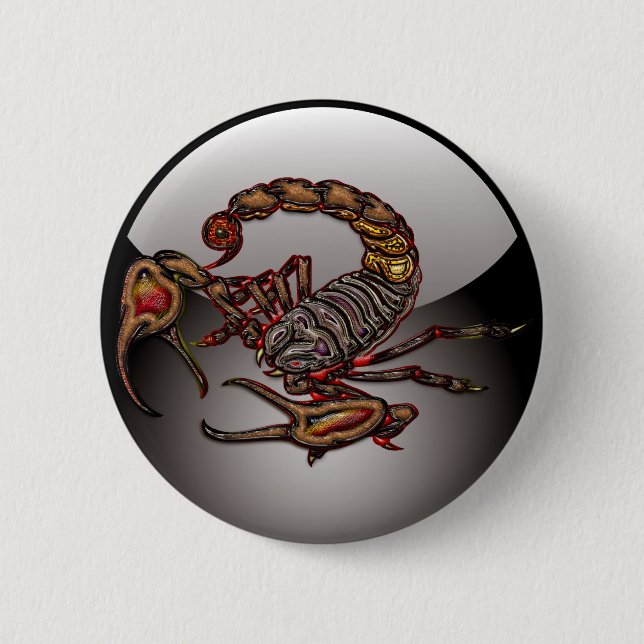 Scorpion 6 Cm Round Badge (Front)