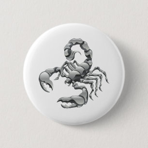 scorpion 6 cm round badge