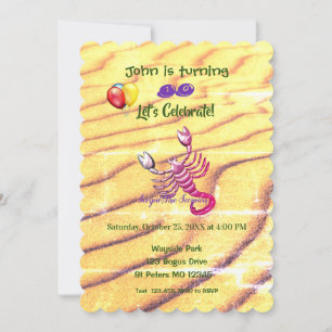 Scorpion Birthday (October 23 – November 21) Invitation