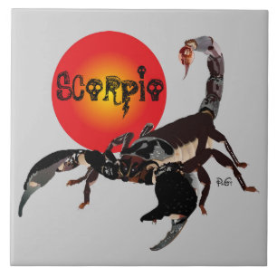 scorpion ceramics photo tile
