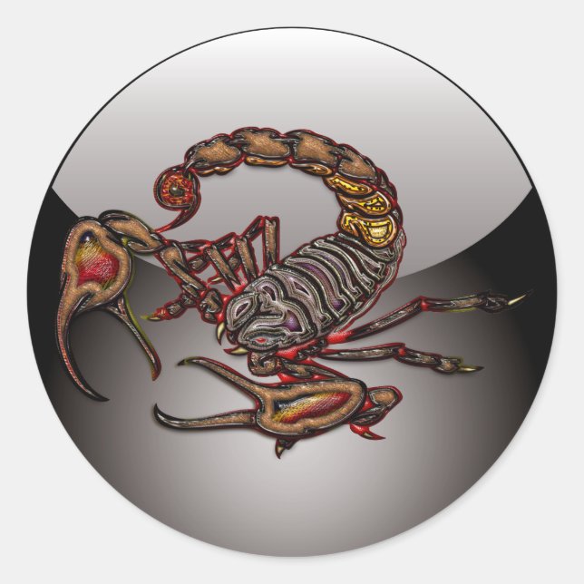 Scorpion Classic Round Sticker (Front)