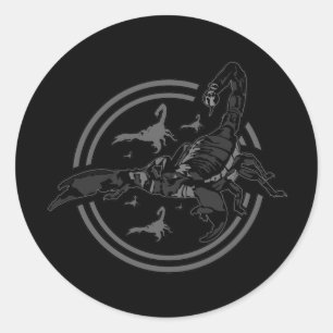 Scorpion GREY   Classic Round Sticker