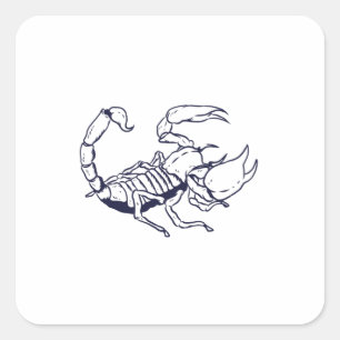 Scorpion Hand Drawn Outline Square Sticker