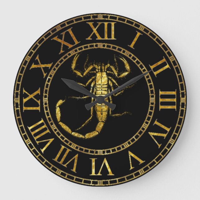 Scorpion In Gold Large Clock (Front)