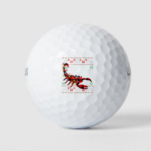 Scorpion Lover Funny Xmas Lights Ugly Christmas Sw Golf Balls