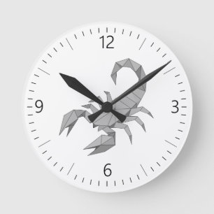 Scorpion origami round clock