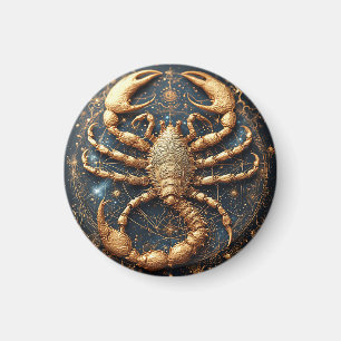 Scorpion Over a Detailed Golden Astral Mandala Magnet