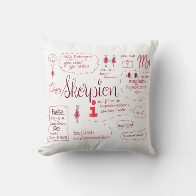 scorpion, the mysterious sign cushion (Front)