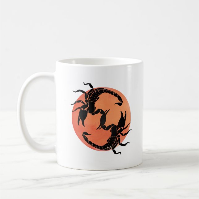 Scorpion Tribal Graphic Design Coffee Mug (Left)