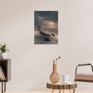 Scorpion Under Desert Moonlight Poster