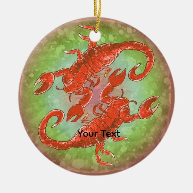 Scorpion Yin Yang  Ceramic Ornament (Front)