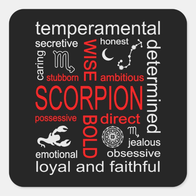 Scorpion Zodiac Sign Square Sticker (Front)