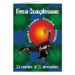 Scorpione 24 ottobre al 22 nov. Biglietti d'auguri