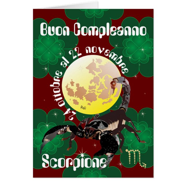 Scorpione 24 ottobre al 22 nov. Biglietti d'auguri (Front)