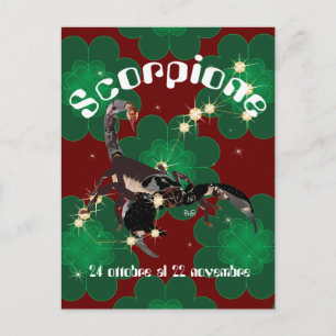 Scorpione 24 ottobre al 22 novembre Cartolina Postcard