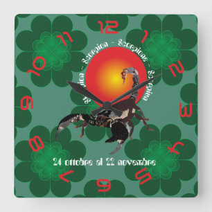 Scorpione 24 ottobre at 22 november Orologio Square Wall Clock