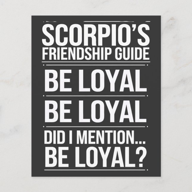 Scorpio's Friendship Guide Funny Quote (Front)