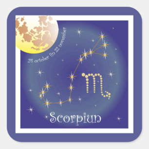 Scorpiun 24 october fin 22 november Aufkleber Square Sticker